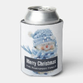 冬のかわいい雪だるまの写真 – クリスマス 缶クーラー (缶正面)