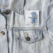 冬のかわいい雪だるまの写真 – クリスマス 缶バッジ (インサイチュ)