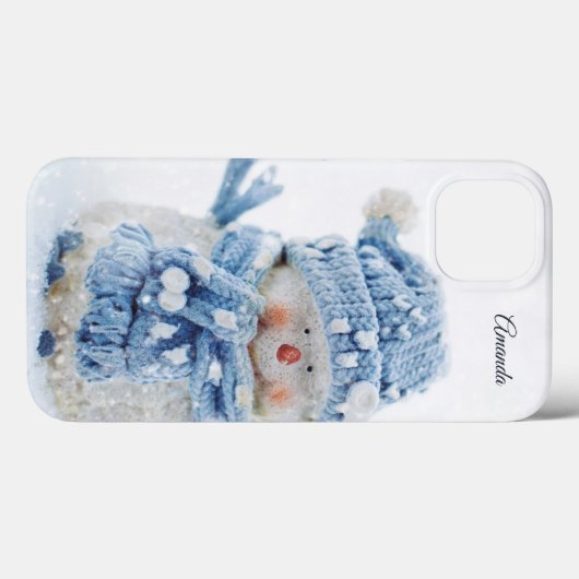 冬のかわいい雪だるまの写真 – クリスマス Case-Mate iPhoneケース (裏面 (横))