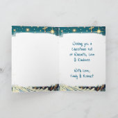 冬のかわいらしクリスマスに建つ教会パーソナライズされた シーズンカード (内部)