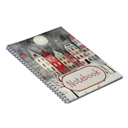 冬のかわいらしシーンのノート ノートブック (右側)