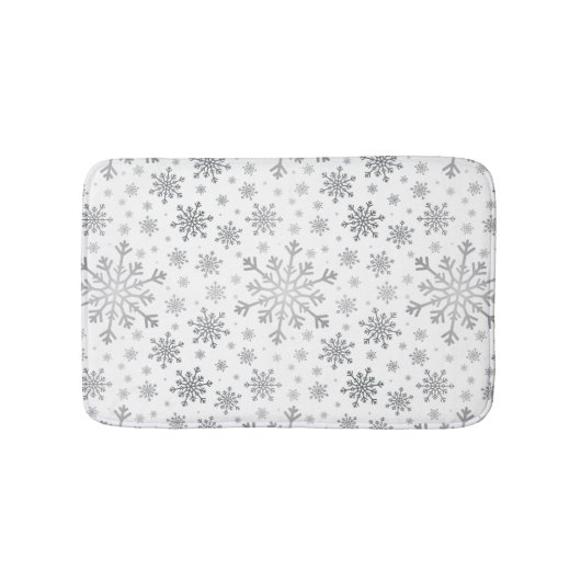 冬のかわいらし白銀のクリスマスの雪 バスマット (正面)