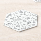 冬のかわいらし白銀のクリスマスの雪 ペーパーコースター (アングル)