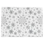 冬のかわいらし白銀のクリスマスの雪 ラージペーパーバッグ (裏面)
