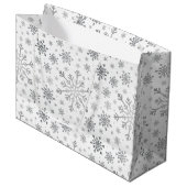 冬のかわいらし白銀のクリスマスの雪 ラージペーパーバッグ (正面アングル)
