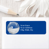 冬のきらめくシーン雪の球体 ラベル (インサイチュ)