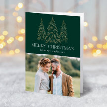 冬のきらめく松の緑のメリークリスマスフォト