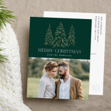 冬のきらめく松の緑のメリークリスマスフォト