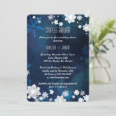 冬のきらめく結婚式のカップルのシャワー 招待状 (スタンド正面)