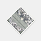 冬のさくらんぼブロッサムブランチ&ランタン素朴 スタンダードカクテルナプキン (角)