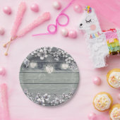 冬のさくらんぼブロッサムブランチ&ランタン素朴 ペーパープレート (パーティー)