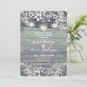 冬のさくらんぼブロッサムブランチ&ランタン結婚ズ 招待状 (スタンド正面)