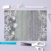 冬のさくらんぼブロッサムブランチ&ランタン結婚ズ 薄葉紙 (クラフト)