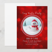 冬のさわやかなパーティー招待状 - 親しい友達の招待 招待状 (正面/裏面)