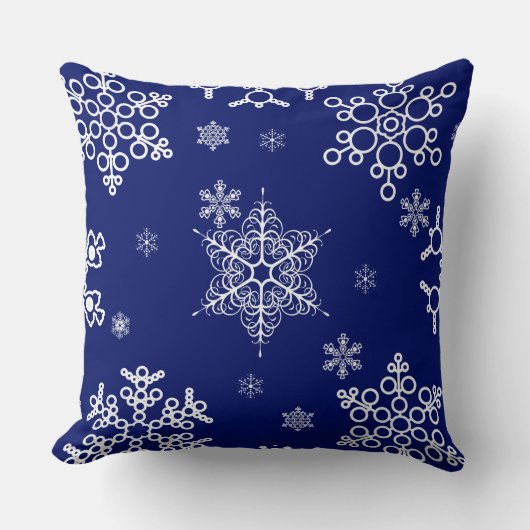 冬のそよ風 涼しいクリスマス 雪の結晶 パターン クッション (正面)