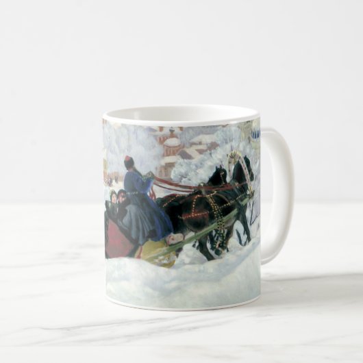 冬のそりの乗車のクリスマスのコーヒー・マグ コーヒーマグカップ (正面右)