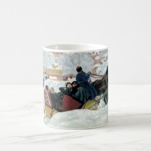 冬のそりの乗車のクリスマスのコーヒー・マグ コーヒーマグカップ (中央)