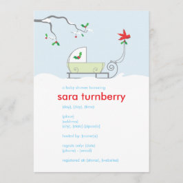 冬のそりベビーシャワー招待状 招待状