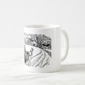 冬のそり乗り コーヒーマグカップ (正面右)