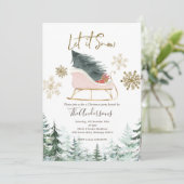 冬のそり雪のクリスマスパーティー 招待状 (スタンド正面)