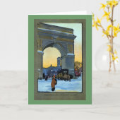 冬のたそがれのワシントン州のアーチ カード (黄色い花)