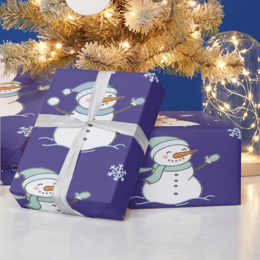 冬のぬくもり 雪だるま ラッピングペーパー (クリスマス)