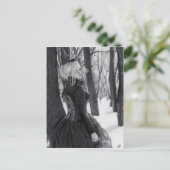 冬のはがきの女性 ポストカード (スタンド正面)