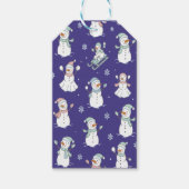 冬のふわふわした雪だるま ギフトタグ (正面)