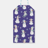 冬のふわふわした雪だるま ギフトタグ (裏面)