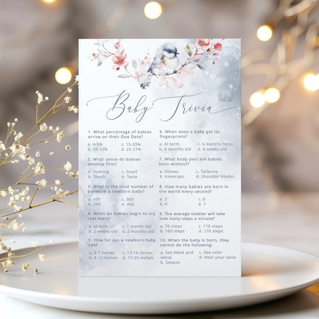 冬のほこりっぽい青い書道ベビートリビアゲーム (クリエイターアップロード済み)