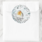 冬のほこりっぽい青い緑のリースのパトリッジ ラウンドシール (バッグ)