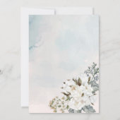 冬のほこりっぽい青い雪の恋のブライダルシャワー 招待状 (裏面)