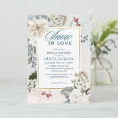 冬のほこり染む青い雪に恋して ブライダルシャワー 招待状 (スタンド正面)