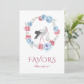 冬のほっぺのピンクのベビーシャワーの景品 テーブルサイン 招待状 (スタンド正面)