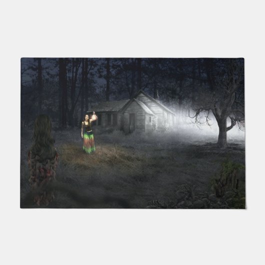 冬のアイスカバーパインコーンフロアマット ドアマット (正面)