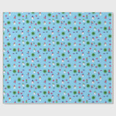 冬のアイススケートのクリスマスの包装紙 ラッピングペーパー (フラット)