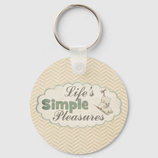 冬のアイススケートヴィンテージ引用文シンプルの快楽 キーホルダー (正面)