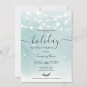 冬のアイスブルーは雪の休日を点灯企業の 招待状 (正面)