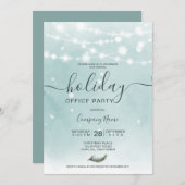 冬のアイスブルーは雪の休日を点灯企業の 招待状 (正面/裏面)