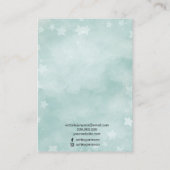 冬のアイスブルーグリーン星ジュエリーイヤリングディスプレイ 名刺 (裏面)