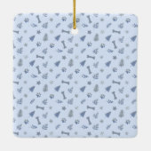 冬のアイスブルードッグマペットフォトクリスマス セラミックオーナメント (裏面)