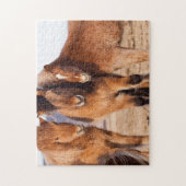 冬のアイスランド馬 ジグソーパズル (縦)