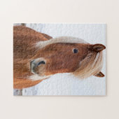 冬のアイスランド馬 ジグソーパズル (横)