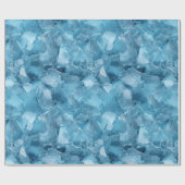冬のアクアブルーアイススノーフレークのクリスマス ラッピングペーパー (フラット)