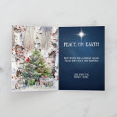 冬のアスペンの木とクリスマスツリーのカード シーズンカード (内部)