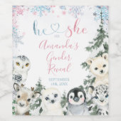 冬のアニマル アーティクス 性別発表 ワインボトル ワインラベル (シングルラベル)