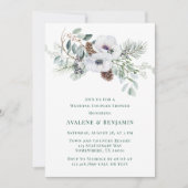 冬のアネモネ絵を描の手結婚のカップルのシャワー 招待状 (正面)