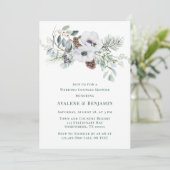 冬のアネモネ絵を描の手結婚のカップルのシャワー 招待状 (スタンド正面)