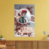 冬のアパメリーレルを着たクリスマス・キッド キャンバスプリント (インサイチュ (リビング))