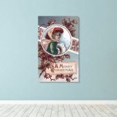 冬のアパメリーレルを着たクリスマス・キッド キャンバスプリント (インサイチュ (ウッドフロア))